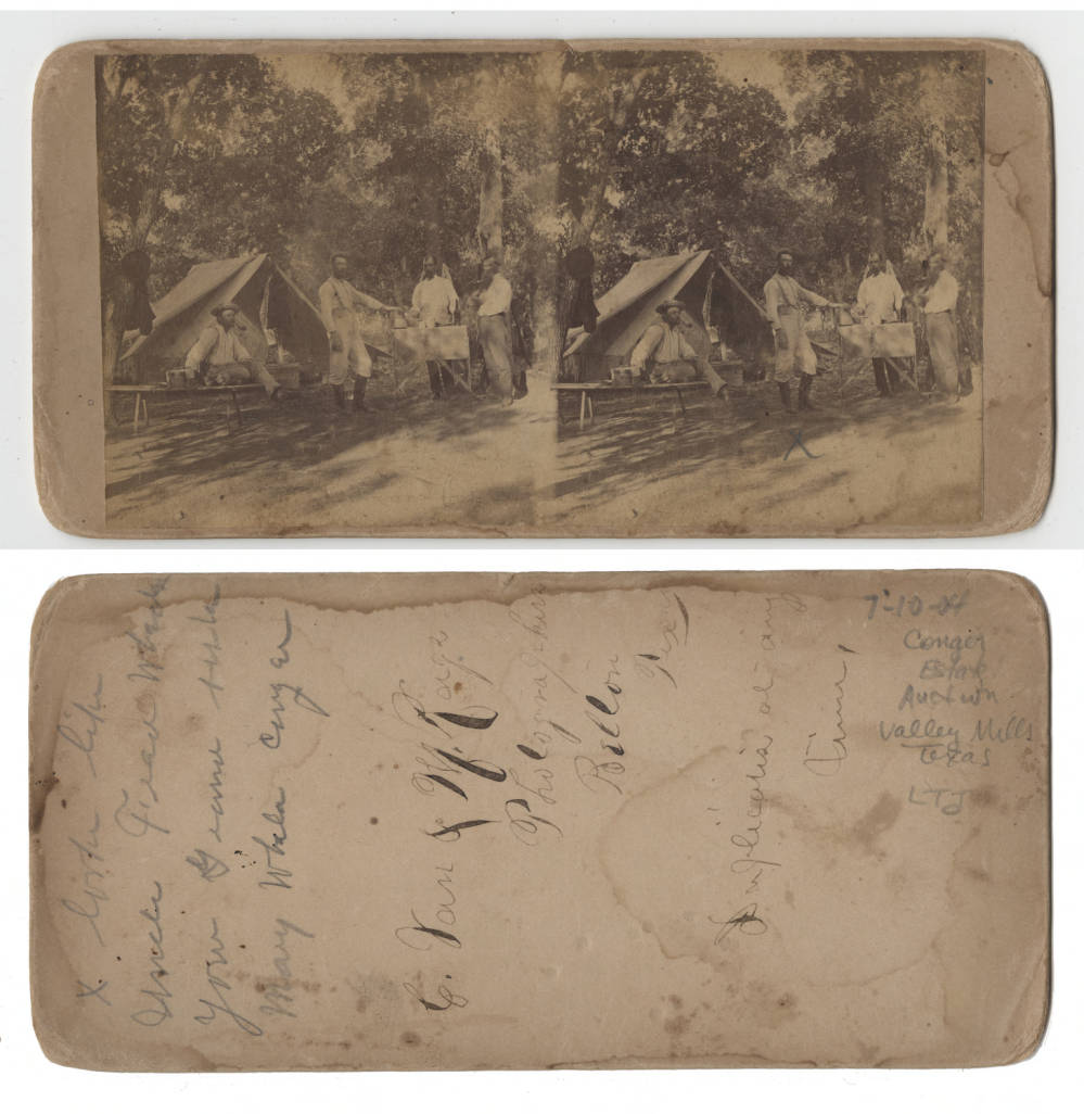 Camp Scene with Four Men — Belton