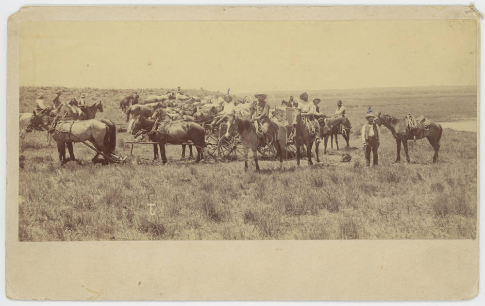 Chuck Wagon and Saddle Herd of T-6 Ranch